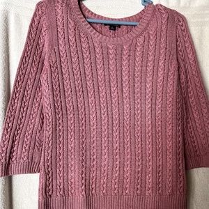 Brooks Brothers Pink 3/4 sleeve sweater Sz L